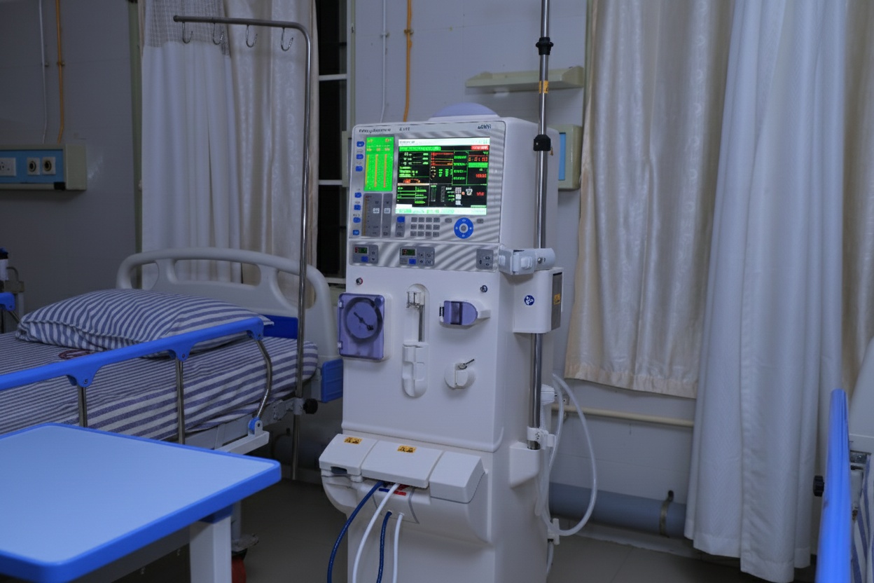 Dialysis machine close-up